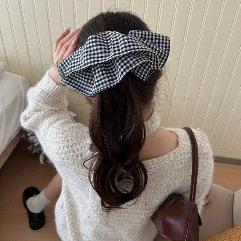 Extra Large Plaid Hair Ties El - đánh giá và giá Travel Accessories Aesthetic