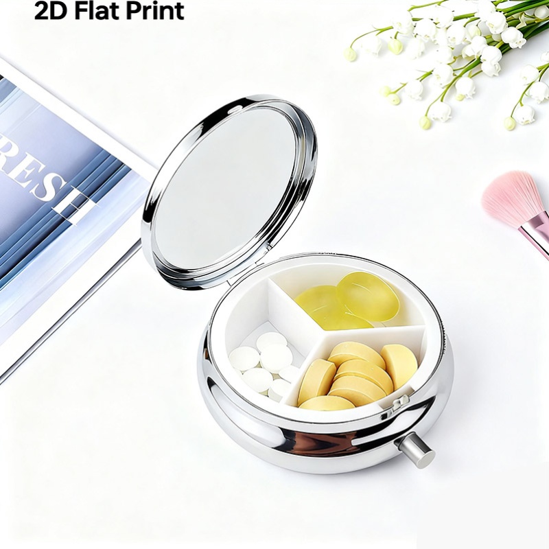 1pc flat portable round metal  - đánh giá và giá Travel Accessories As Gifts