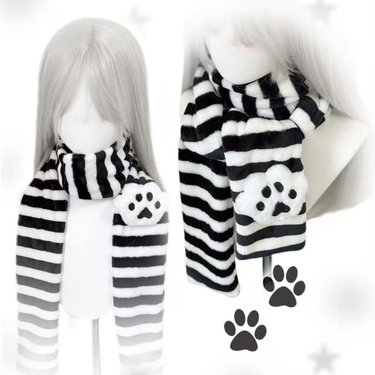 Kawaii Kniied Scarf Cat Paw De - đánh giá và giá Travel Accessories Aesthetic