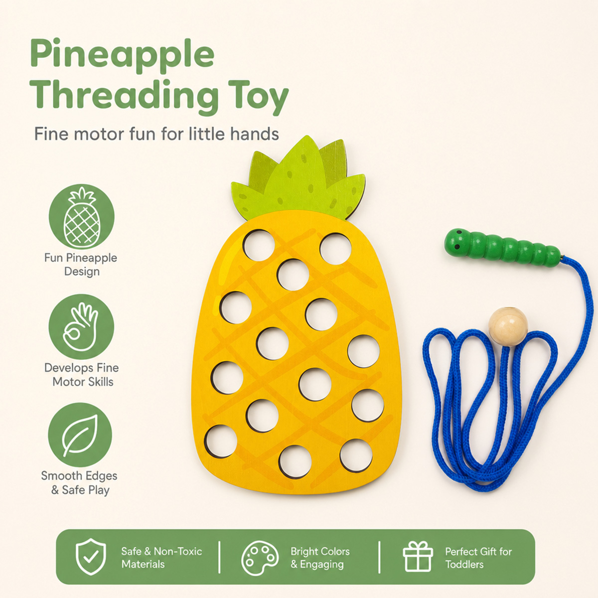Wooden Lacing Pineapple Thread - đánh giá và giá Travel Accessories Baby