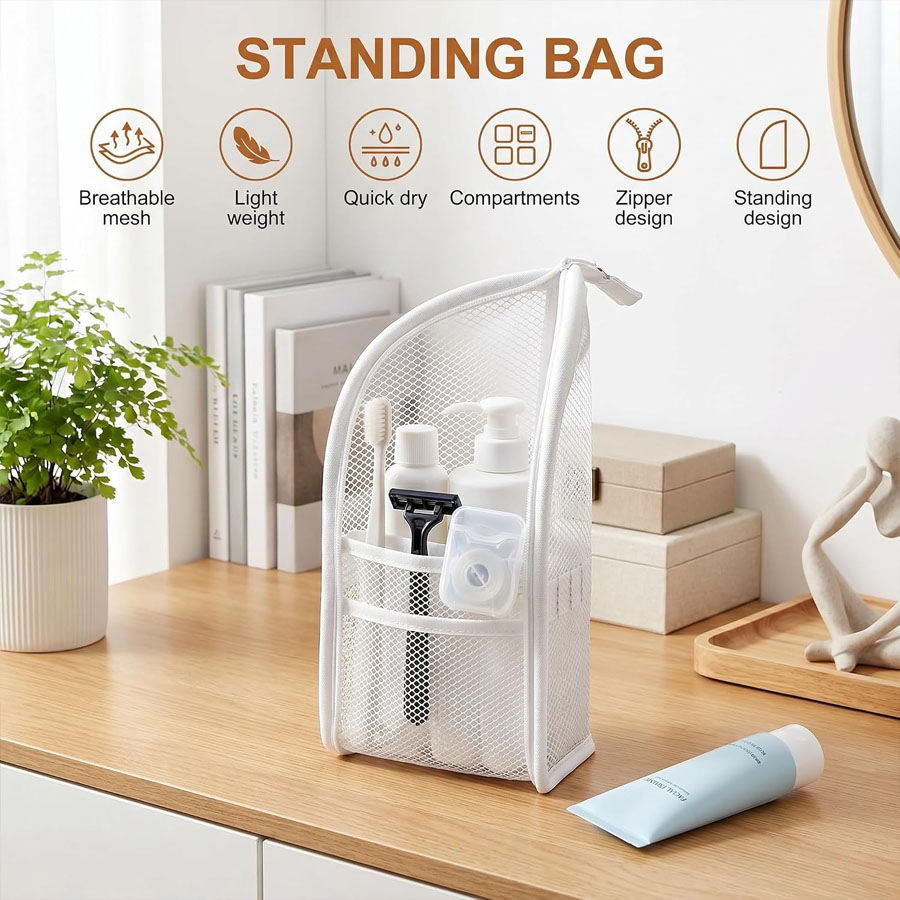 1Pc Portable Mesh Toiletry Bag - đánh giá và giá Travel Accessories Organizer Bag
