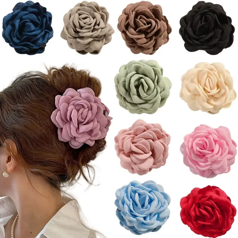French Fabric Rose Flower Hair - đánh giá và giá Travel Accessories Aesthetic